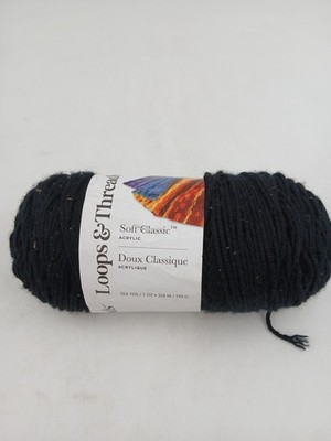 Loops & Threads Soft Classic Acrylic Yarn Black 354 Yards 7 oz Crochet Knit