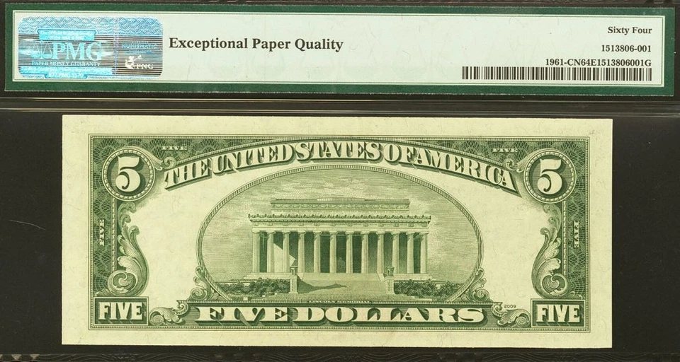 1950 $5 Federal Reserve Note PMG 646EPQ - Philadelphia - Narrow - Fr 1961-CN - Image 3 of 3