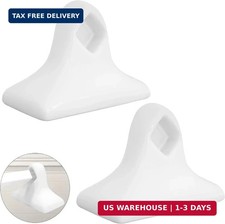 2 Pcs White Ceramic  Porcelain Towel Bar Brackets - Vintage Retro Towel Rack...