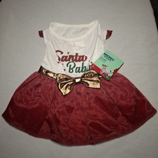 Merry Makings Holiday Santa Baby Dog Dress Christmas Size Small Red Gold Bow S