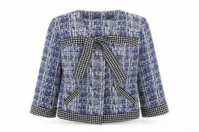 CAbi Damen Jacke Größe M UK '' Blau Geometrisch Kurz