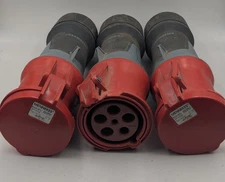 Mennekes PowerTop Xtra Plug 14112 63A-6H, 400V, IP44, 3P+N+, Used Lot Of 3