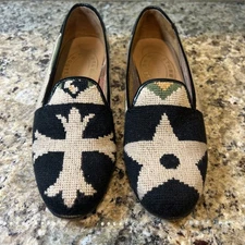 Women's $575 Stubbs & Wootton "CREST" Slippers Loafers Shoes 8