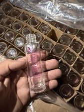 208 Count - 1 oz 30 ml Clear Plastic Cylinder Round Bottles SLIM No Caps