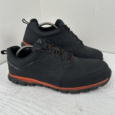 Reebok Men s 13 W Sublite Cushion Composite Toe Work Shoes Sneakers Black/Orange