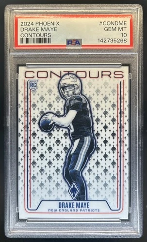 2024 Panini Phoenix Drake Maye Contours RC Rookie #CON-DME Patriots PSA 10