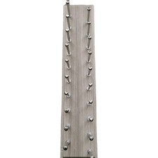 Tie / Belt Rack Beveled Edge Wood 14" Long w/ 20 Chrome Pegs 240036 Gray