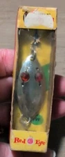 Vintage Red Eye Wiggler Fishing Lure Spoon 9R New In Worn Pkg 1.75" 