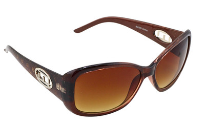 SUNGLASSES-Retro  Brown Oversized Sunglasses Brown Gradient Lens Glam Fashion