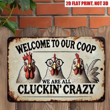 Chicken Coop Tin Sign Funny Aluminum Sign 8x12 Farm Backyard Decor Retro