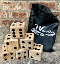 Giant Wooden Yard Dice Outdoor Lawn Game Natural Wood Cube Yahtzee