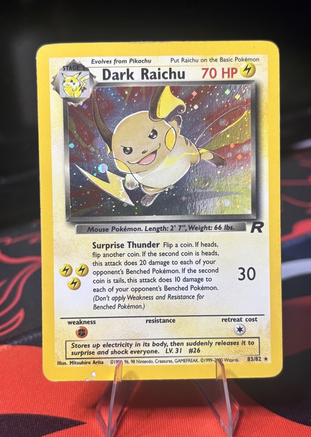 2000 Dark Raichu 83/82 - Team Rocket Holo Rare - Pokemon TCG - HP