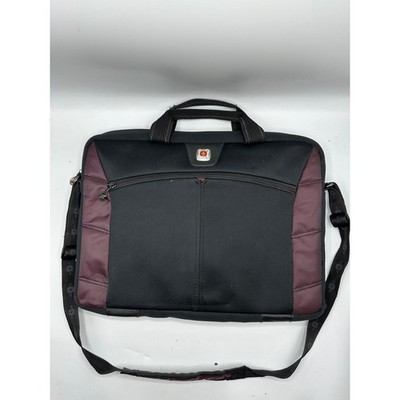 Wenger Swiss Gear Laptop Bag Black Burgundy Messenger Briefcase Travel