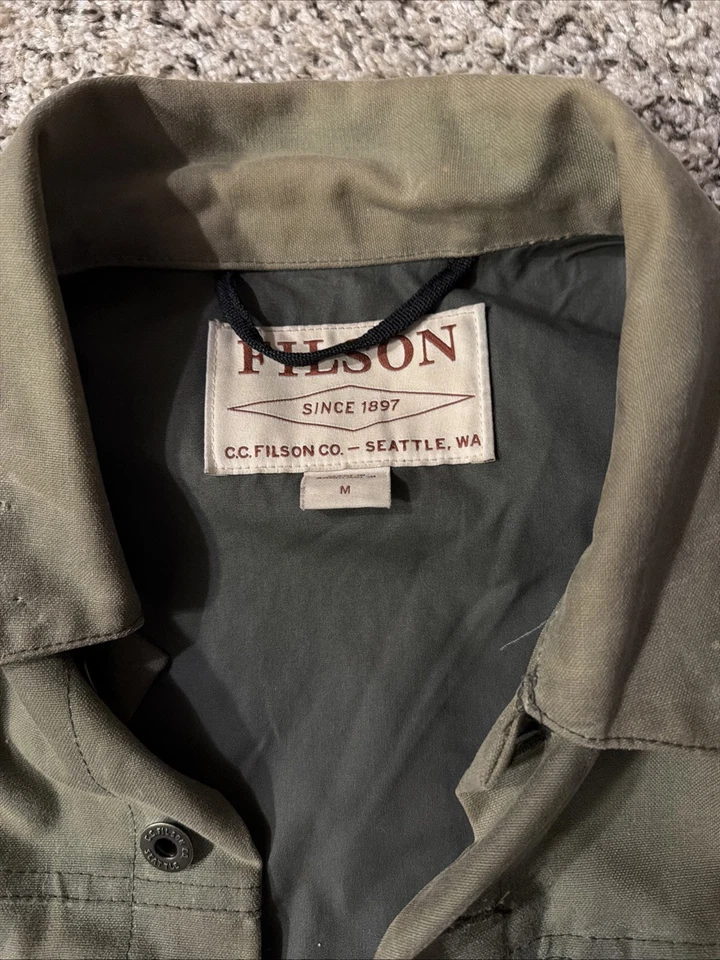 Chaqueta Cruiser Filson Tin Cloth Forrada Corta | Mediana | Bronceado Oscuro | Precio de venta sugerido por el fabricante $359 Cera Foto 2 de 4
