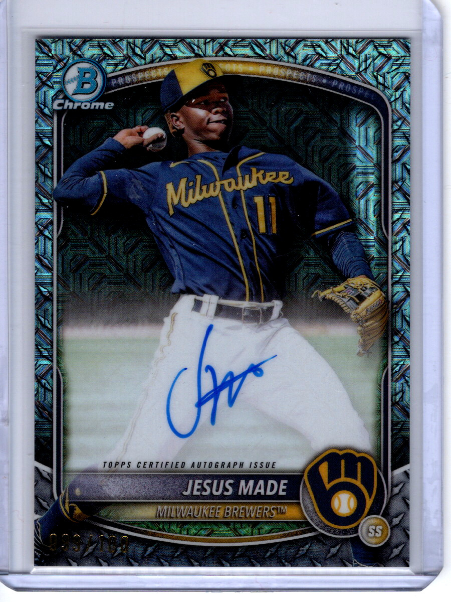 Jesus Made 2025 Bowman Chrome Prospects Auto [Steel Metal Mega Refractor] 99/100