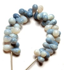 Natural Blue Opal Gems 8x5 to 10x6 mm Size Faceted Teardrop Beads 5" Strand
