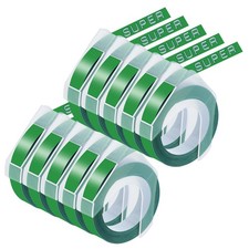 10x 3D Embossing Tape DYMO Organizer Xpress Pro Label Maker White on Green 9mm