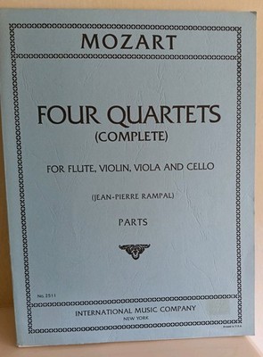  MOZART VIER QUARTETTE (komplett) für Flöte, Violine, Viola und Violoncello 