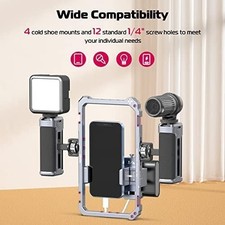  Universal Phone Video Rig Kit with Handles, Aluminum Handheld Stabilizer Phone  — image 6