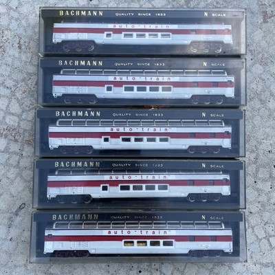 Bachmann N Scale 5652 Auto-Train 85  Full Domed Passenger Car Lot Of 5 Cars