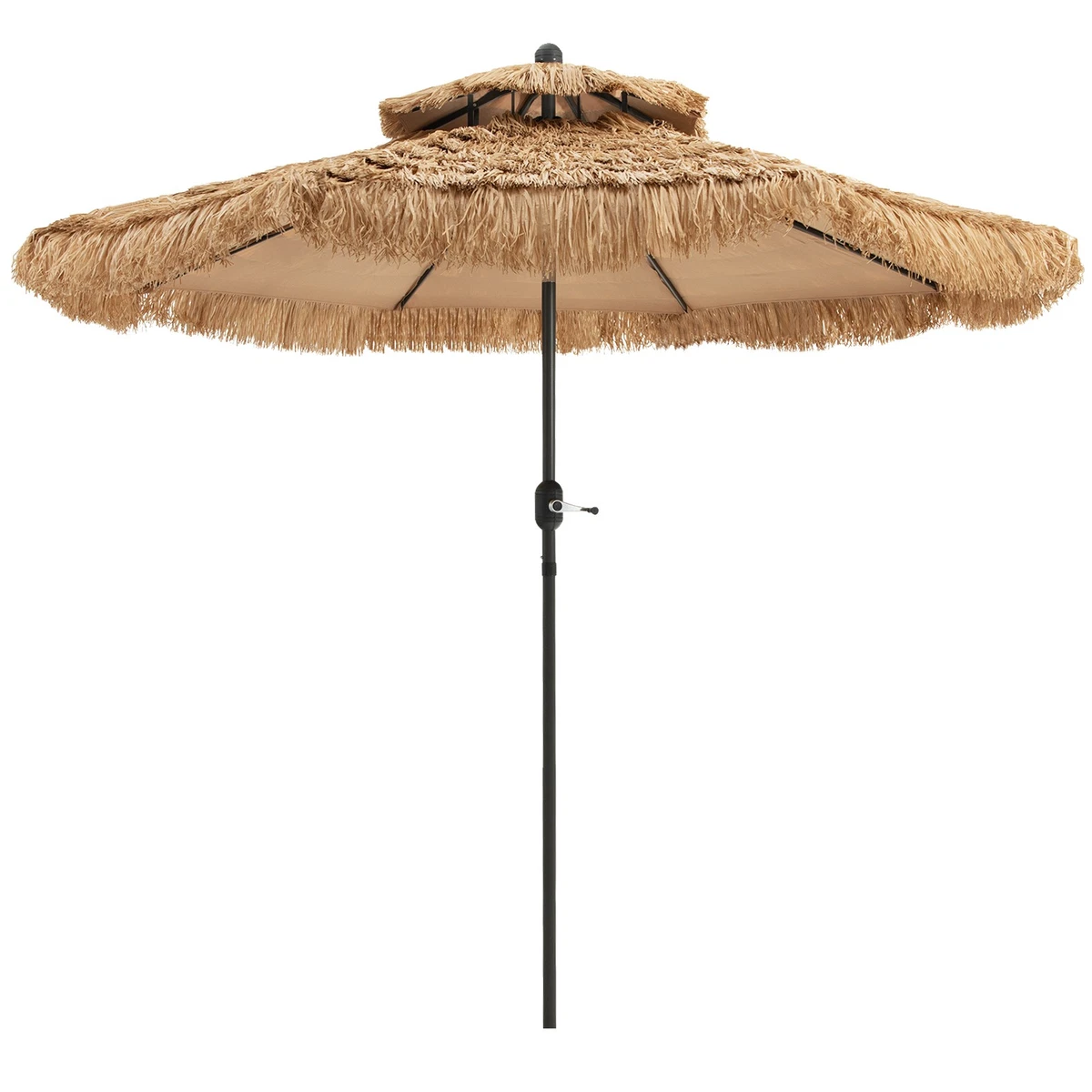 7 thatch patio umbrellas Palapa Tiki Deluxe Umbrella 7'6" -Hawaiian Theme Whiskey Brown With a 7.5 ft coverage area Palapa Tiki Thatch Deluxe Patio