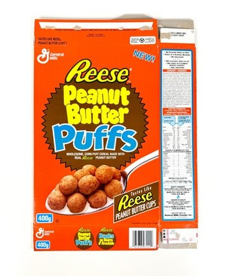 RARE Vintage 1994 General Mills NEW Peanut Butter Puffs Cereal Box Series 2C