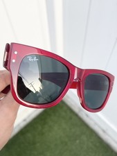 NWT Authentic Ray Ban Mega Wayfarer RB0840S 0840 Red Gray Lens Size 51/21