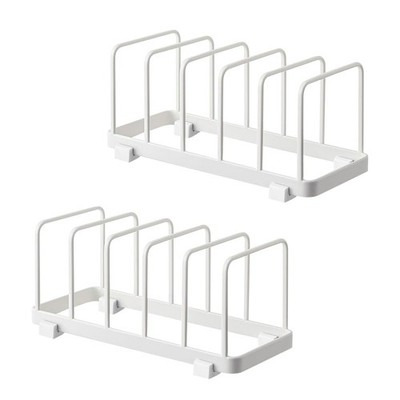 2 Pack Metal Dish Plate Storage Rack Kitchen Storage Cabinet Organizer Pot Li...