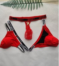 TOP sehr sexy 3-teiliges Herren-Thong-Set, Fa...