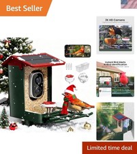 Live Streaming Bird Feeder with Motion Alerts, Solar Powered