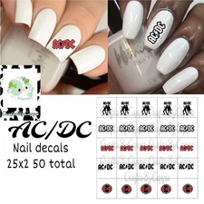 AC/DC  Waterslide Finger Nail Decals Instructions set of 50 KC Bonus
