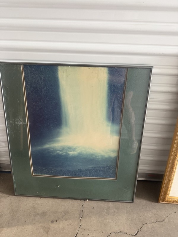 Color Waterfall Landscape Photograph, Matted & Framed, Portrait Orientation