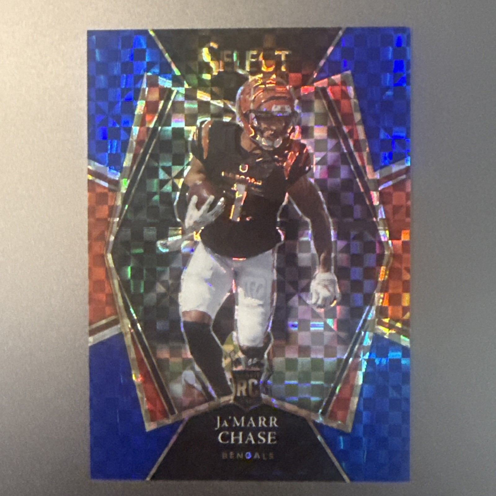 2021 Panini Select - Premier Level Ja'Marr Chase #147 Blue Prizm /149 (RC)