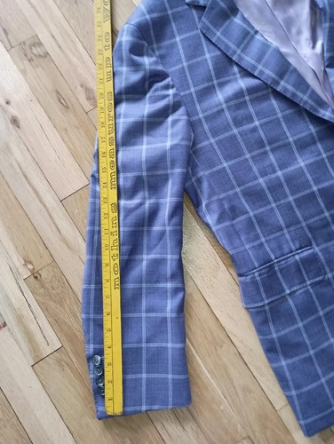 Santoria Castangia Mens Jacket Sal Lauretta Inherited Window Pane Purple 58 Flaw - Picture 17 of 24