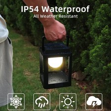 SOLAR POWERED CHARGE PATIO TABLE LAMP 10 RGB COLOR CHANGING LIGHTS WATERPROOF