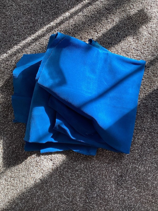 Blue Suede Leather Pieces