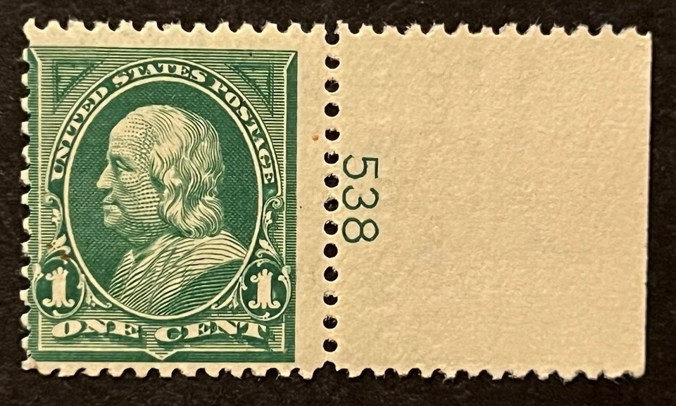 Travelstamps:1898 US Stamps Scott # 279 FRANKLIN 1 CENT Mint MNH OG - Image 2 of 4