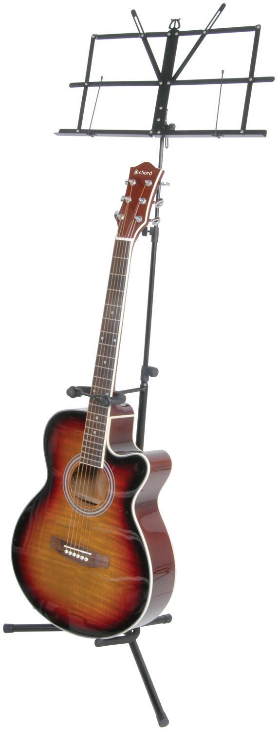Guitar & Sheet Music Floor Stand Adjustable Foldable with Neck Support SMG1