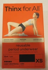 Thinx for All - Brief, Bikini, Hi-Waist, Boyshort, Super, Heavy, Moderate - XS