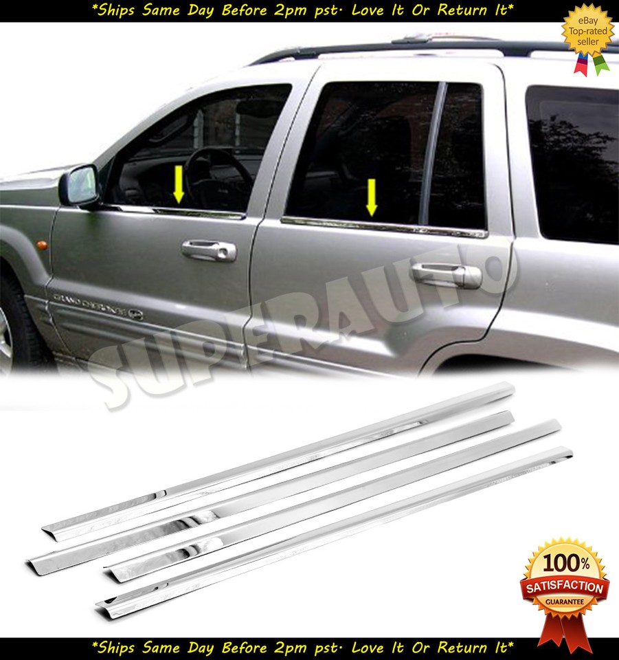 Polished Chrome Window Sills For 1999-2002 Jeep Grand Cherokee – Stainless Moldings