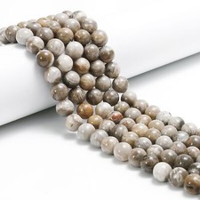 Silver Leaf Jasper Smooth Round Beads 4mm 6mm 8mm 10mm 12mm 15.5" Strand