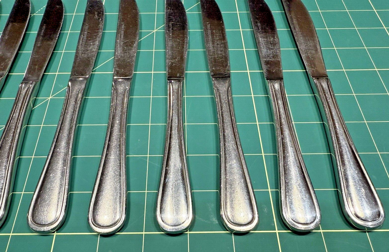 10 Dinner Knife Knives Bon Chef 18/10 Stainless Silverware Flatware Outlined