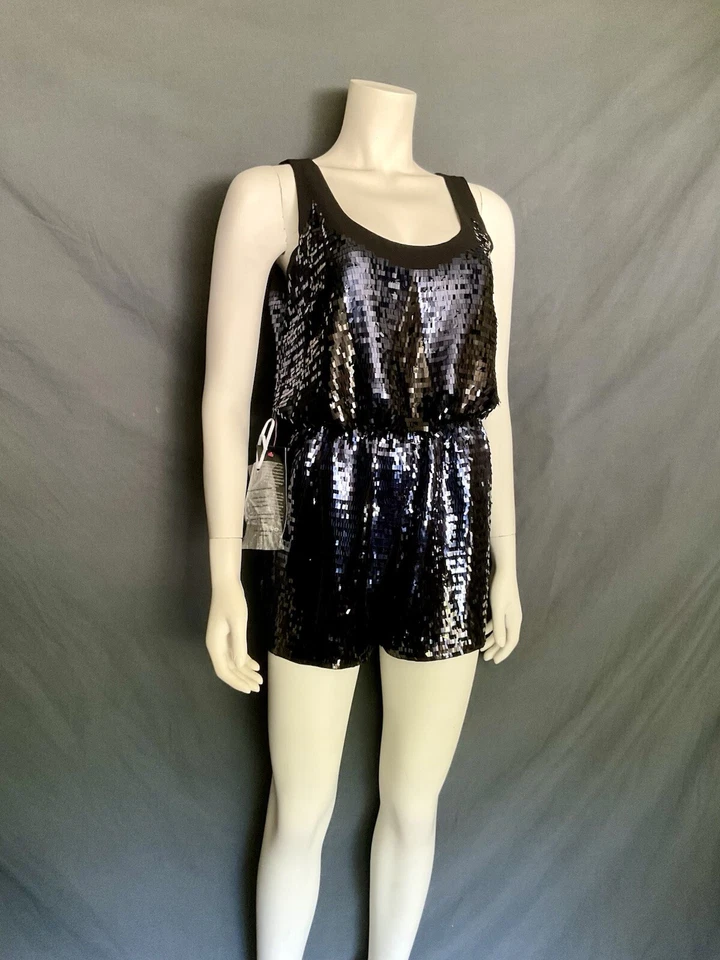 Romper de lantejoulas Bebe azul preto tamanho 2 novo com etiquetas - Imagem 3 de 4