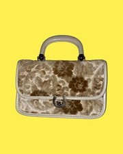 Vintage 1960s Carpetbag Handbag Tapestry by Jaclyn USA 9.5  X6.5  Black Interior