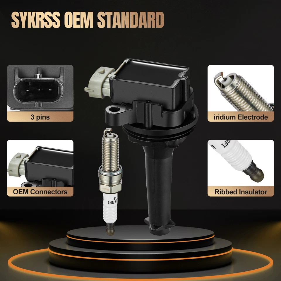 5 Ignition Coil Pack UF517 and Spark Plugs For 2012-2016 Volvo S60 2.5L L5 - Изображение 2 из 4