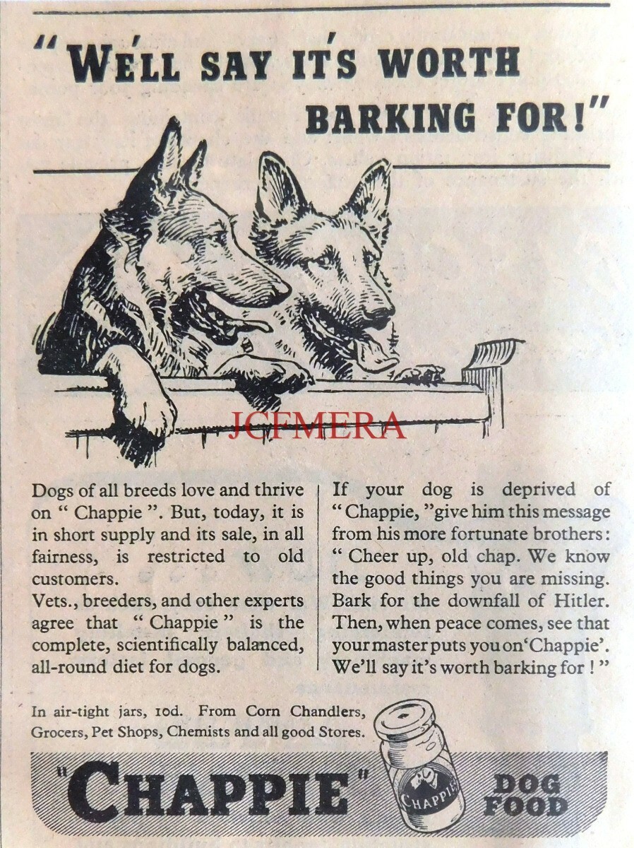 Original WW2 Advert for 'CHAPPIE' Dog Food 2 Small Wartime Print eBay