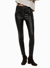 Wilfred Free Vegan Faux Leather Pants Womens Size 2 Black High Rise zipper