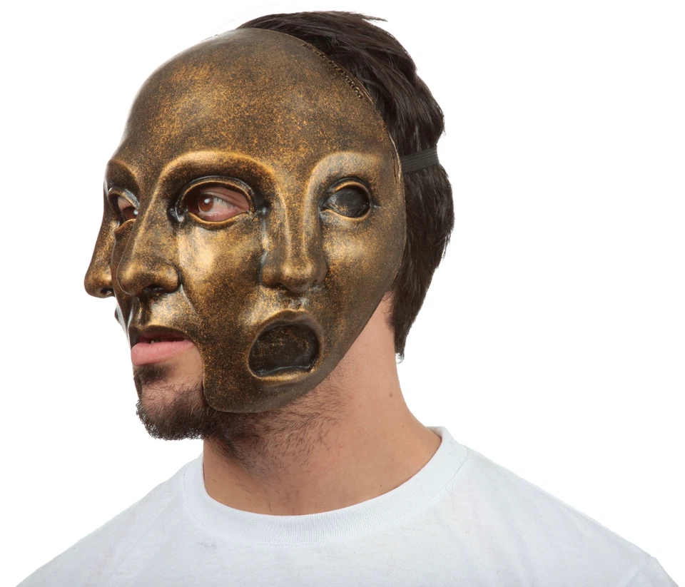 Ghoulish Productions 3 Faces Gold Mask Latex Face Mask Horror Halloween Cosplay - Image 4 of 4