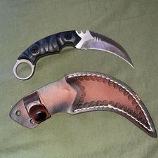 MASALONG  Tang Karambit Tactical D2 Steel Blade Fixed Blade Hunting Knife
