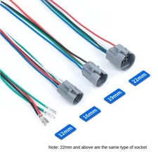 Socket Connectors Wire Metal Push Button Switch 12mm 16mm 19mm 22mm 25mm 30mm